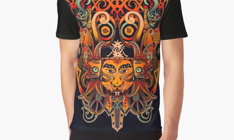 Inspirasi kaos etnik Dayak, Sumber: redbubble.net